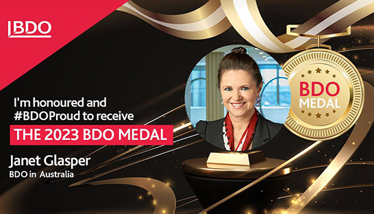 BDO Australia CMO Janet Glasper wins international firm award